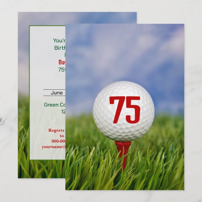 Invitación Fiesta de los 75 Años del Golf (Anverso / Reverso)