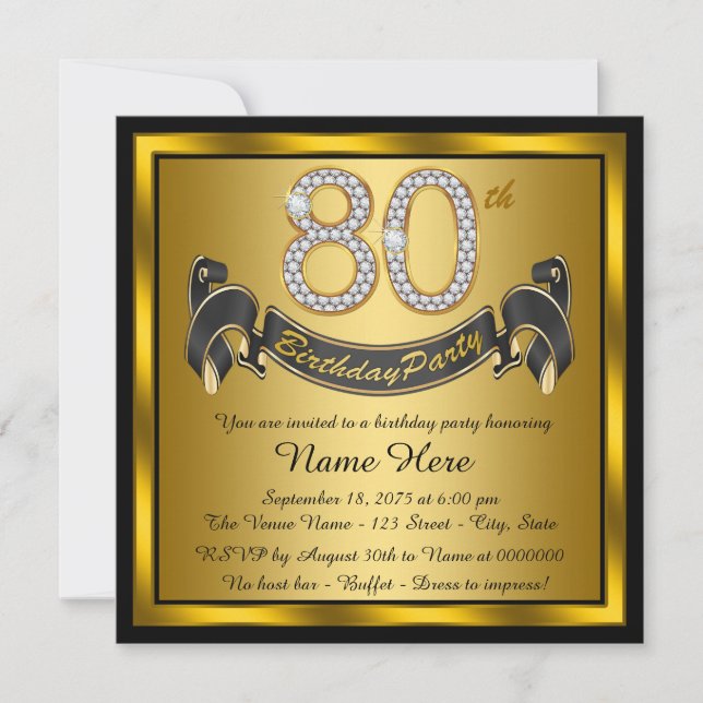 Invitación Fiesta de los 80 Años de Oro (Anverso)