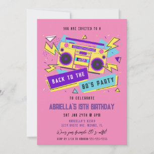 Invitación Fiesta de los 80   Cumpleaños 80's
