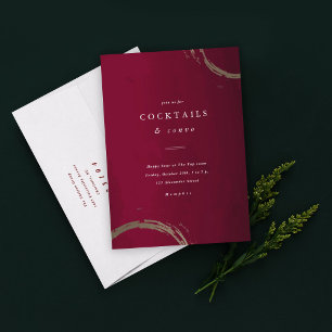 Invitación Fiesta de los anillos de cóctel dorados