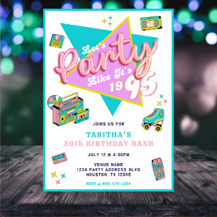 Invitación fiesta de los años 90 como si fuera Fiesta retro 3