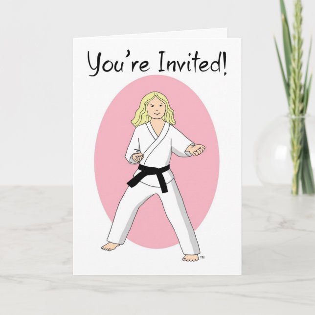 Invitación Fiesta de los artes marciales de princesa (Anverso)