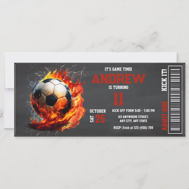Invitación Fiesta de los chicos del cumpleaños del equipo de  (Anverso)