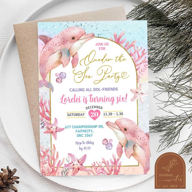 Invitación Fiesta de los delfines rosados Primer Chica de cum (Subido por el creador)