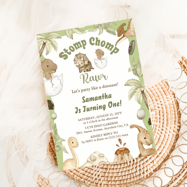 Invitación Fiesta de los Dinos de Aniversario de Dinosaurio (Subido por el creador)
