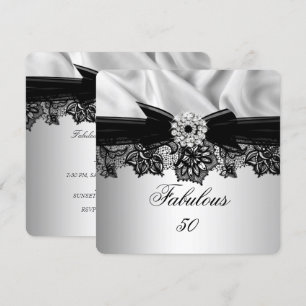 Invitación Fiesta de los Fabulosos 50 Elegante Joyero de Seda