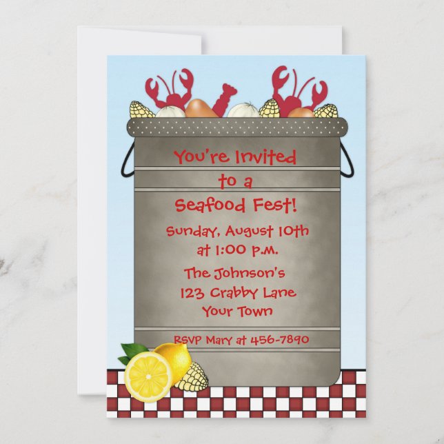 Invitación Fiesta de los mariscos (Anverso)