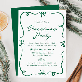 Invitación Fiesta de los Navidades de Green Bows caprichosos 