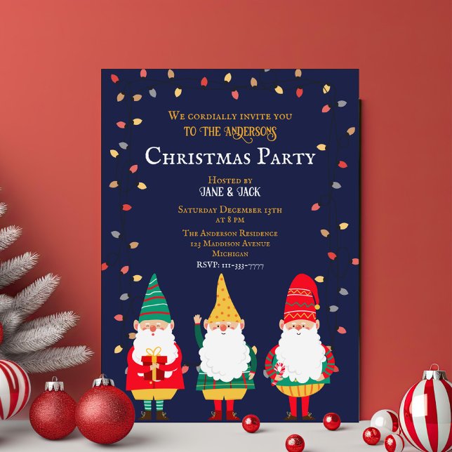 Invitación Fiesta de los Navidades de las luces de Navidad de (Subido por el creador)