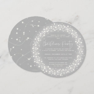 Invitación Fiesta de los Navidades de las luces espumosas gri