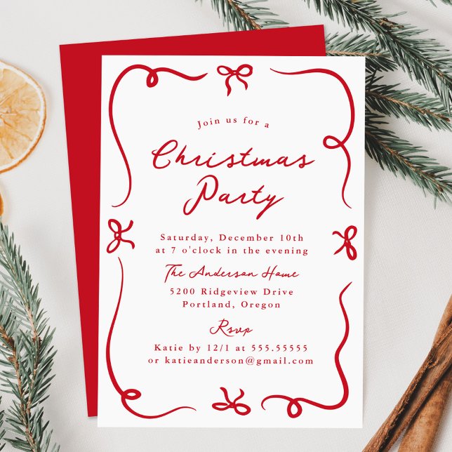 Invitación Fiesta de los Navidades de los arcos rojos dibujad (Subido por el creador)