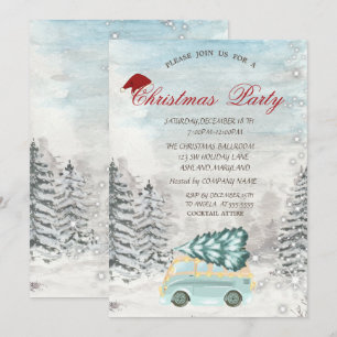 Invitación Fiesta de los Navidades de los bosques de pinos de