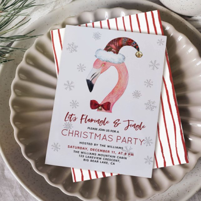 Invitación Fiesta de los Navidades de Santa Hat Plaid Flaming (Subido por el creador)