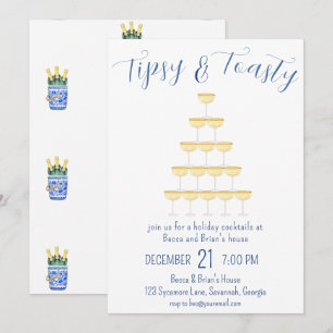 Invitación Fiesta de los Navidades de Tipsy y Toasty