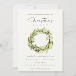 Invitación Fiesta de los Navidades de Wreath del Foliage Verd