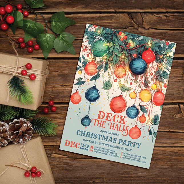 Invitación Fiesta de los Navidades "Deck the Halls" de inspir (Subido por el creador)