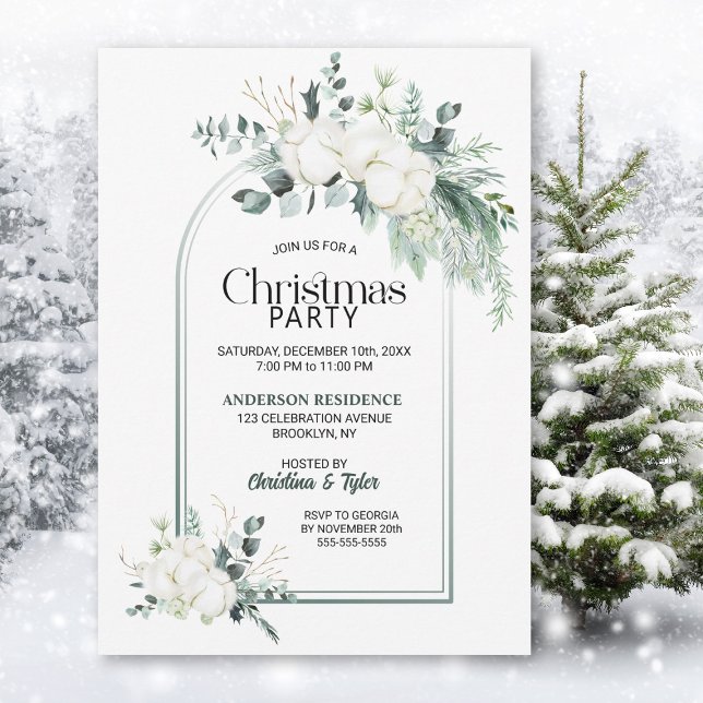 Invitación Fiesta de los Navidades del Arco Eucalyptus Flower (Subido por el creador)