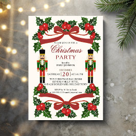 Invitación Fiesta de los Navidades del arco rojo desnudo