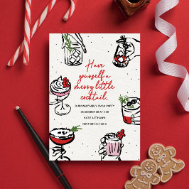 Invitación Fiesta de los Navidades festivos de Merry Little C