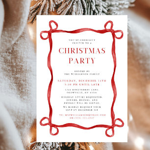 Invitación Fiesta de los Navidades modernos de la vaca roja
