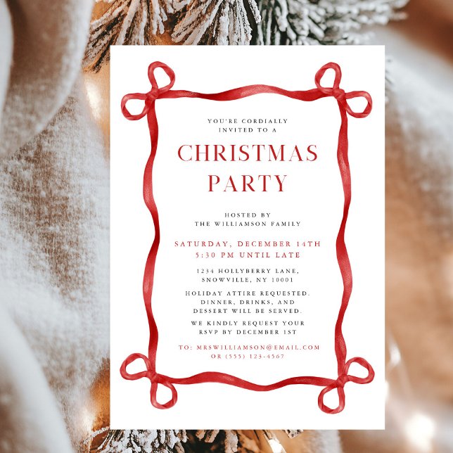 Invitación Fiesta de los Navidades modernos de la vaca roja (Subido por el creador)