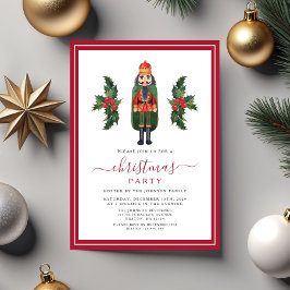 Invitación Fiesta de los Navidades Red Nutcracker