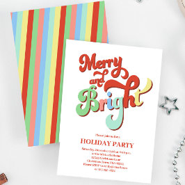 Invitación Fiesta de los Navidades Retro Merry y Bright