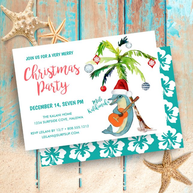 Invitación Fiesta de los Navidades tropicales Mele Kalikimaka (Subido por el creador)