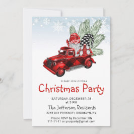 Invitación Fiesta de los Navidades Vintage Buffalo Red Truck