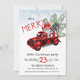 Invitación Fiesta de los Navidades Vintage Buffalo Red Truck