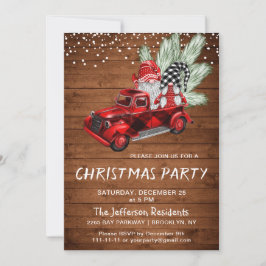 Invitación Fiesta de los Navidades Vintage Buffalo Red Truck