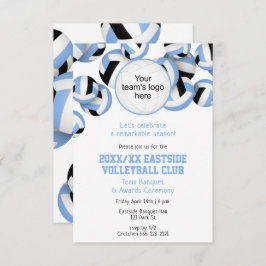Invitación fiesta de los premios de voleibol en equipo negro