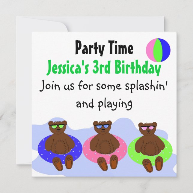 Invitación Fiesta de los Tres Osos (Anverso)