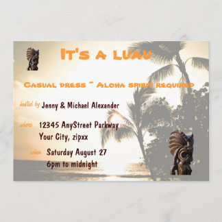 Invitación Fiesta de Luau de la puesta del sol