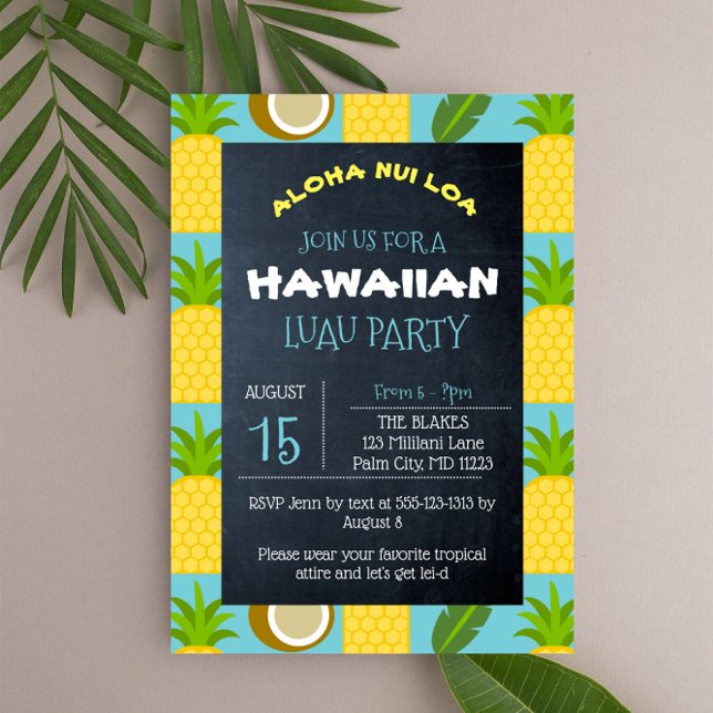 Invitación Fiesta de Luau Tropical de Hawái (Subido por el creador)