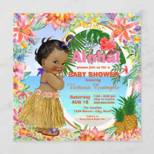 Invitación Fiesta de Luau Tropical Hawaiano para el Bebé