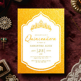 Invitación Fiesta de lujo de la Quinceañera Dorada