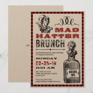 Invitación Fiesta de Mad Hatter Brunch