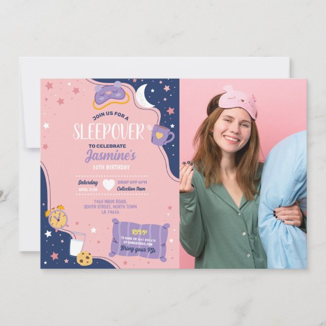 Invitación Fiesta de madera Chicas amorosos de cumpleaños ros (Anverso)