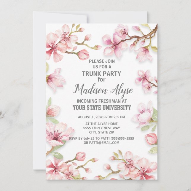 Invitación Fiesta de maletero del Colegio Floral del Jardín d (Anverso)
