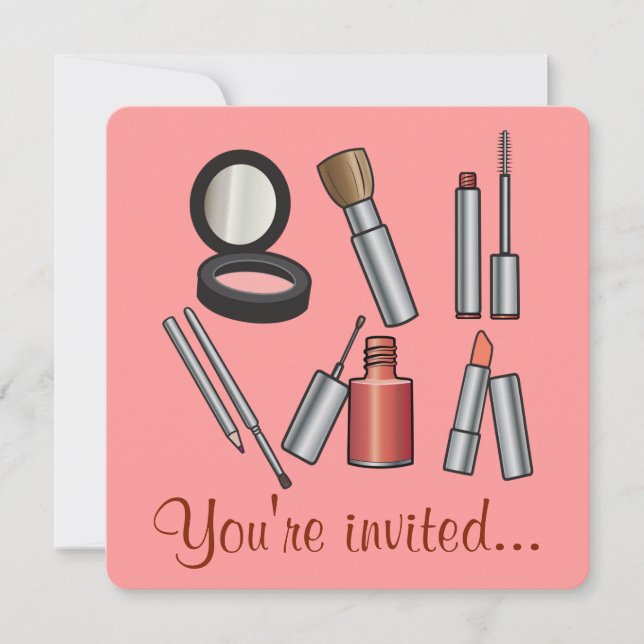 Invitación Fiesta de maquillaje (Anverso)