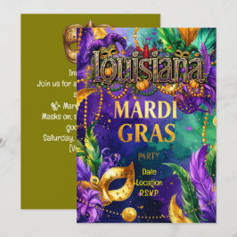 Invitación Fiesta de Mardi Gras – Lousiana