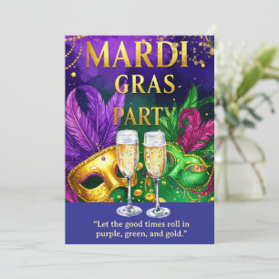 Invitación Fiesta de Mardi Gras – ¡Que rueden los buenos tiem