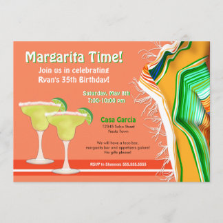 Invitación Fiesta de Margarita Chic y Contemporánea