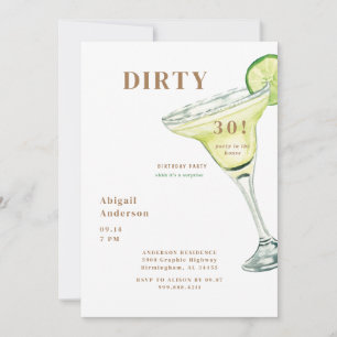 Invitación Fiesta de Margarita de Cumpleaños 30 Sucio en la C