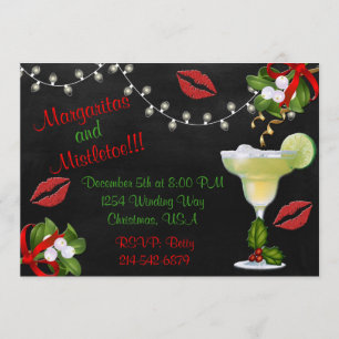 Invitación Fiesta de Margaritas y Mistletoe Lights