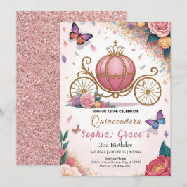 Invitación Fiesta de mariposas florales lindas