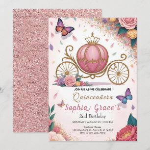 Invitación Fiesta de mariposas florales lindas