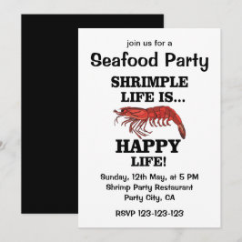 Invitación Fiesta de Mariscos Camarones Pescado