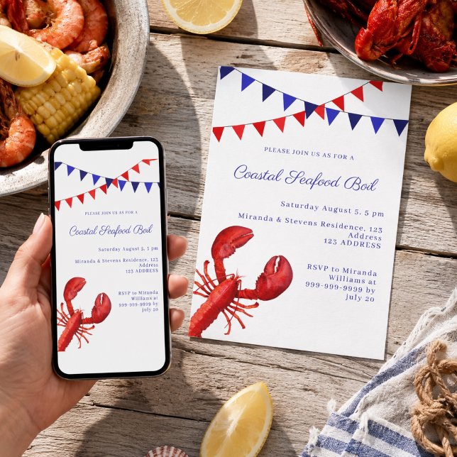 Invitación Fiesta de mariscos costeros (Subido por el creador)